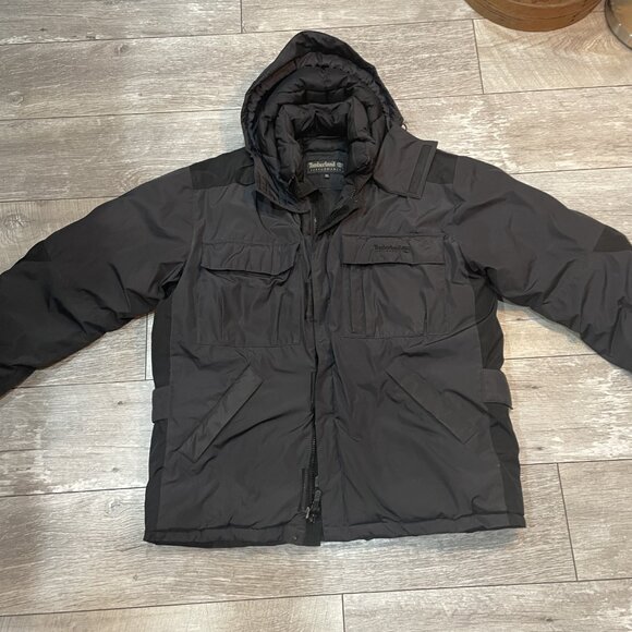 Vintage Y2K Timberland Performance PRO Down Puffer Jacket Parka Black XL - Picture 3 of 12
